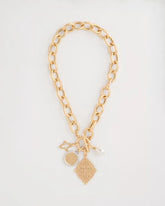 Gold Toggle Cameo Charm Necklace