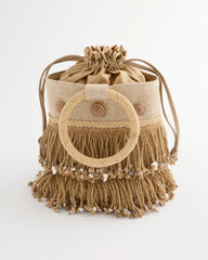 Natural Chico's Originals Bamboo Bucket Bag