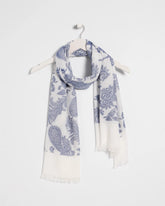 Neutral Paisley Jacquard Oblong Scarf