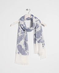 Neutral Paisley Jacquard Oblong Scarf