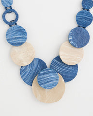 Blue Multi Chico's Originals Blue Neutral Wood Bib Necklace