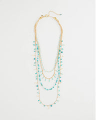 Aqua Multi-Strand Aqua Layering Necklace