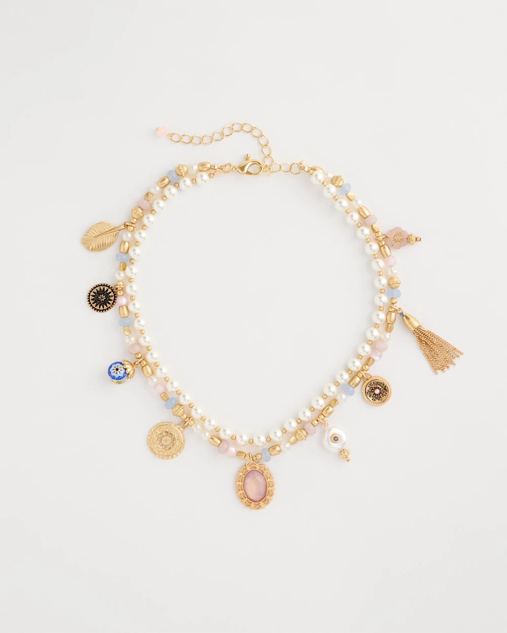 Orchid Genuine Jade Stone Charm Short Necklace