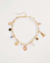 Orchid Genuine Jade Stone Charm Short Necklace
