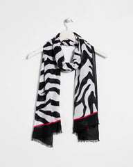 Black Animal Print Oblong Scarf