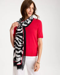 Black Animal Print Oblong Scarf