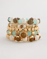 Aqua Aqua Stretch Set of Five Beaded Bracelets