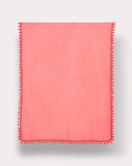 Calypso Coral Pom Pom Oblong Scarf