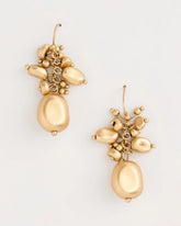 Gold Goldtone Cluster Earrings