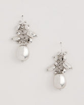 Silver Silvertone Cluster Earrings