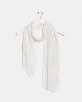 White Textured Palms Oblong Scarf