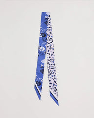 Amparo Blue Dutch Floral Polka-Dot Skinny Scarf