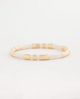 White White Enamel Hinge Bangle