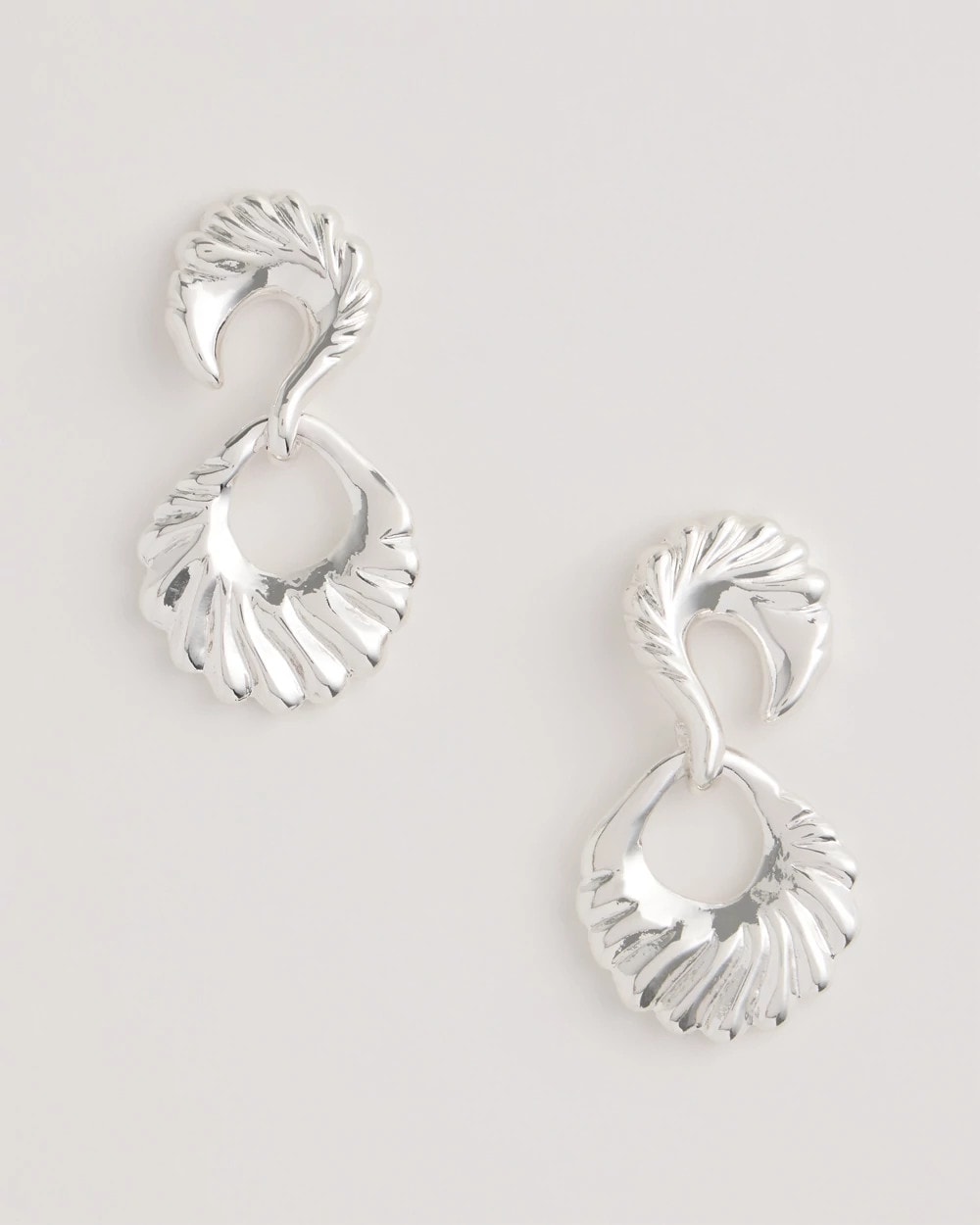 Silver Silvertone Doorknocker Earrings
