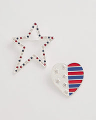 Multi Americana Brooch Set of Two