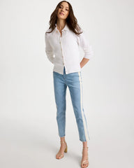 Alabaster Textured Button-Front Cardigan