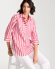 Hot Honeysuckle No Iron™ Striped Stretch Tunic