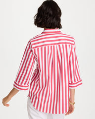 Hot Honeysuckle No Iron™ Striped Stretch Tunic