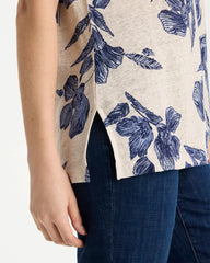 River Rock Floral Linen Dolman Tee