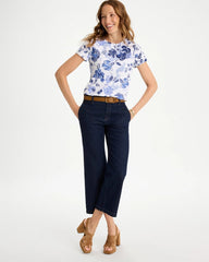 Passport Blue Jolene Cotton Stretch Cap Sleeve Tee