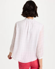 Alabaster Cutwork Trim Chiffon Blouse