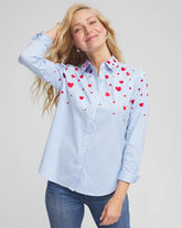 Tidal Blue V-Day Striped Poplin Shirt