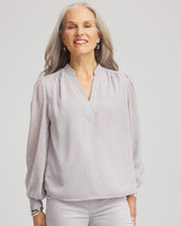 Dove Gray Georgette Clip Dot Blouse