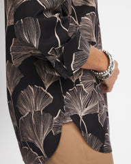 Black No Iron™ Stretch Ginkgo Glory Shirt