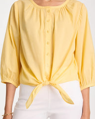 Golden Haze Tie-Front Top