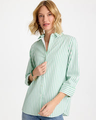 Peppermint Green No Iron™ Striped Stretch Shirt