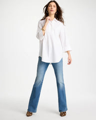 Optic White No Iron™ Stretch Popover Tunic