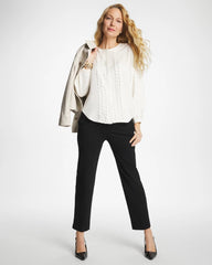 Ecru Laser Cut Crinkle Blouse