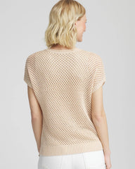 Glistening Sand Embroidered Pointelle Pull-Over