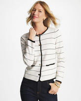 Ecru Contrast Tipped Sweater Blazer