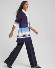Passport Blue Stripe Ombre Duster Cardigan