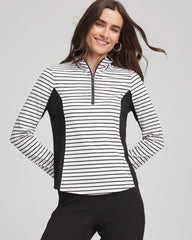 Black Zenergy® UPF Striped Block Half Zip