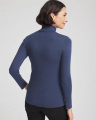 Indigo Sky Ella Button Cuff Turtleneck Sweater