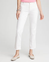 Alabaster Girlfriend Frayed Cropped No Stain Jeans