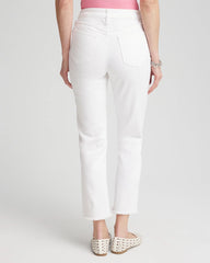 Alabaster Girlfriend Frayed Cropped No Stain Jeans