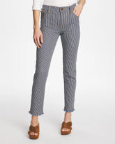 Denim Pinnacle Stripe Girlfriend Ankle Jeans