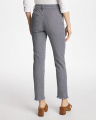 Denim Pinnacle Stripe Girlfriend Ankle Jeans