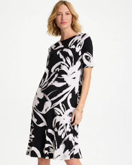 Black/White Travelers™ Knit New Bloom Day Dress