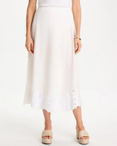 Alabaster Alabaster Twill Embroidered Hem Skirt