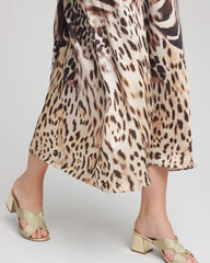 Black Animal Bengal Marks Faux Satin Skirt