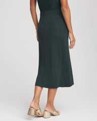 Darkest Spruce Travelers™ Artisanal Midi Skirt