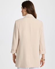 Pale Sand Boyfriend Crepe Blazer