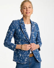 Indigo Jacquard Denim Blazer