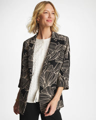 Black Ginkgo Crepe Blazer