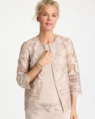 Smokey Taupe Travelers™ Collection Scallop Lace Jacket