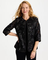 Black Travelers™ Collection Sequin Mesh Soutache Jacket